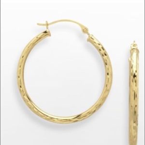 10k hollow gold hoop earrings